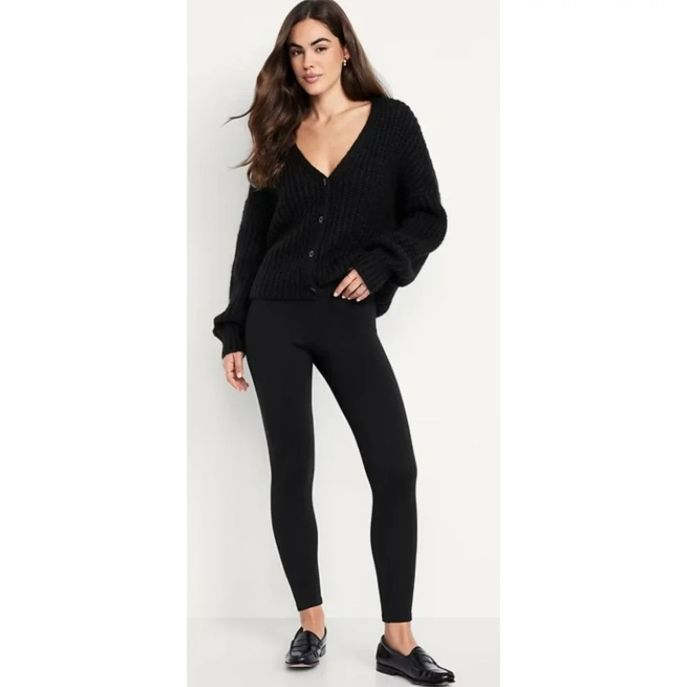 NWT Old Navy XL Blackjack High Waisted Fleece Lined Fashion Layering‎ Leggings